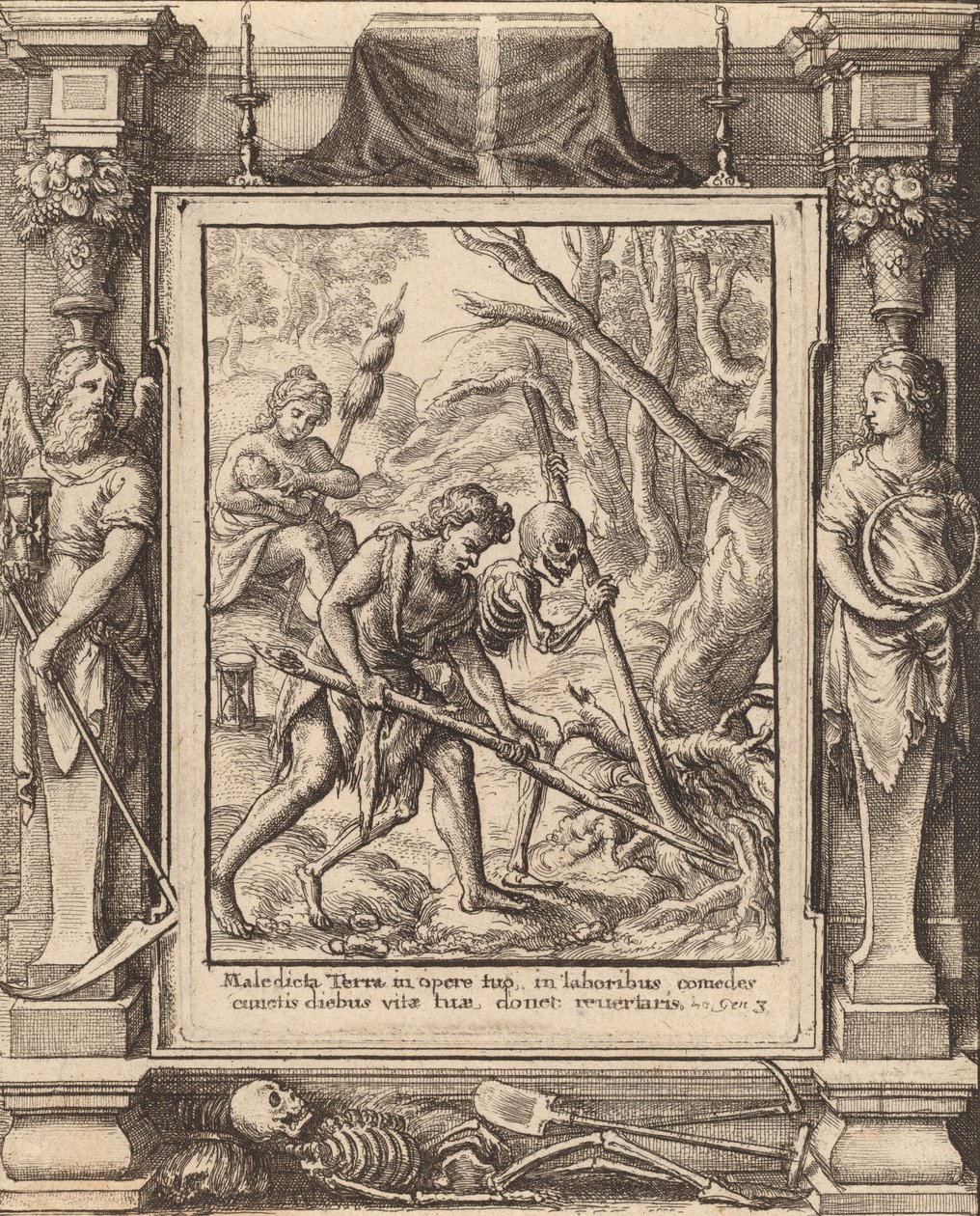 Toen Adam Groef, 1651 door Wenceslaus Hollar