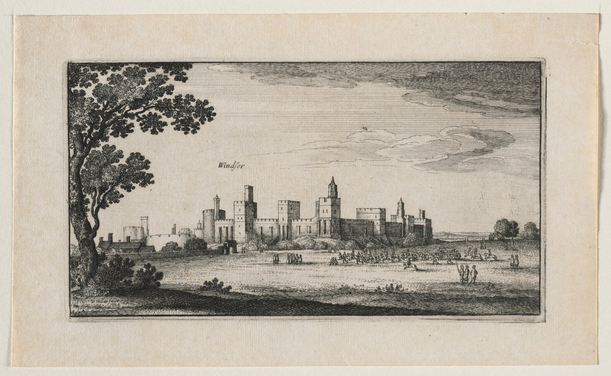 Windsor Castle vanuit het zuidoosten, 1644 door Wenceslaus Hollar
