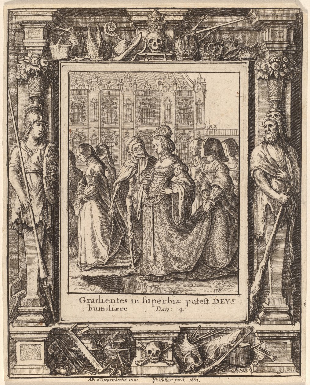Keizerin door Wenceslaus Hollar after Hans Holbein the Younger after Abraham van Diepenbeeck