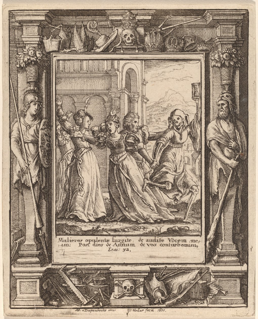 Koningin door Wenceslaus Hollar after Hans Holbein the Younger after Abraham van Diepenbeeck