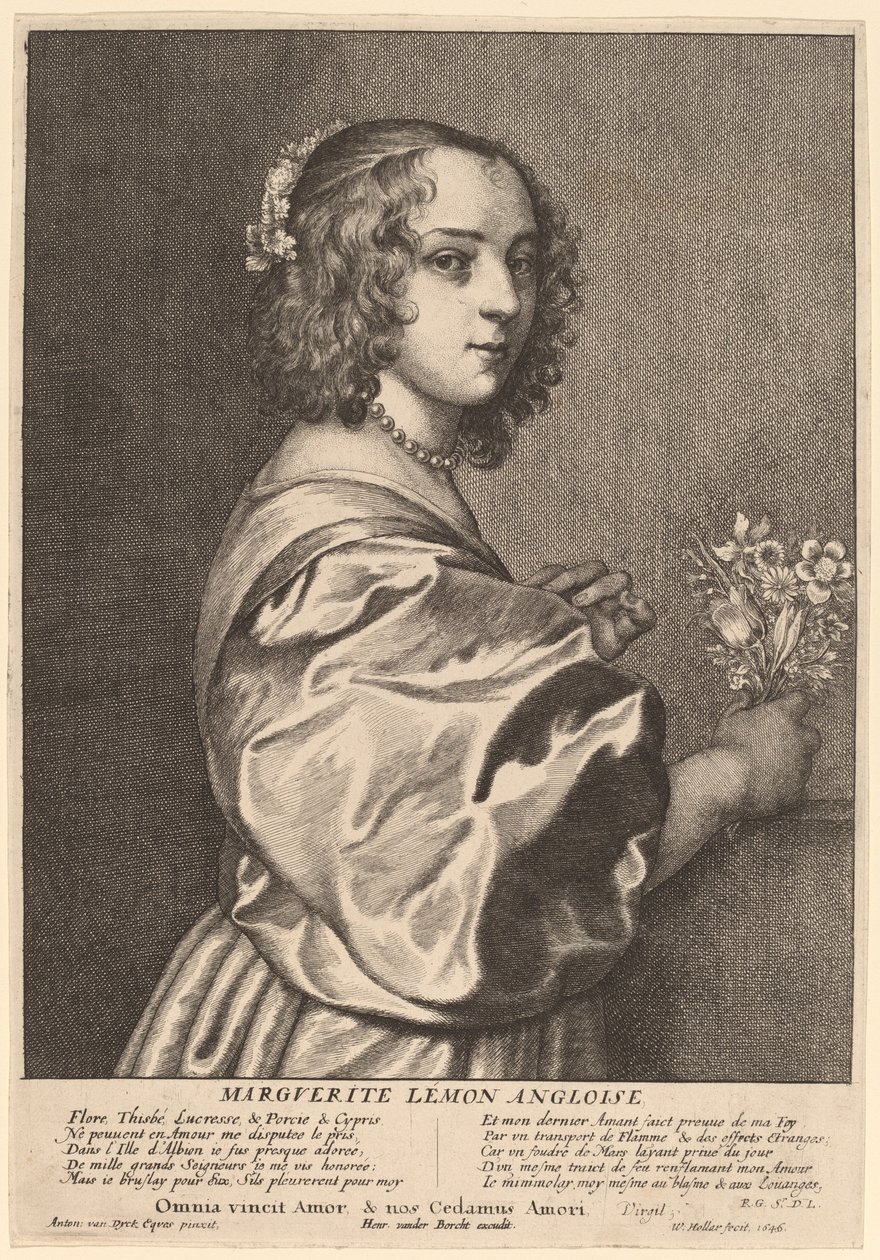 Margaret Lemon door Wenceslaus Hollar after Sir Anthony van Dyck
