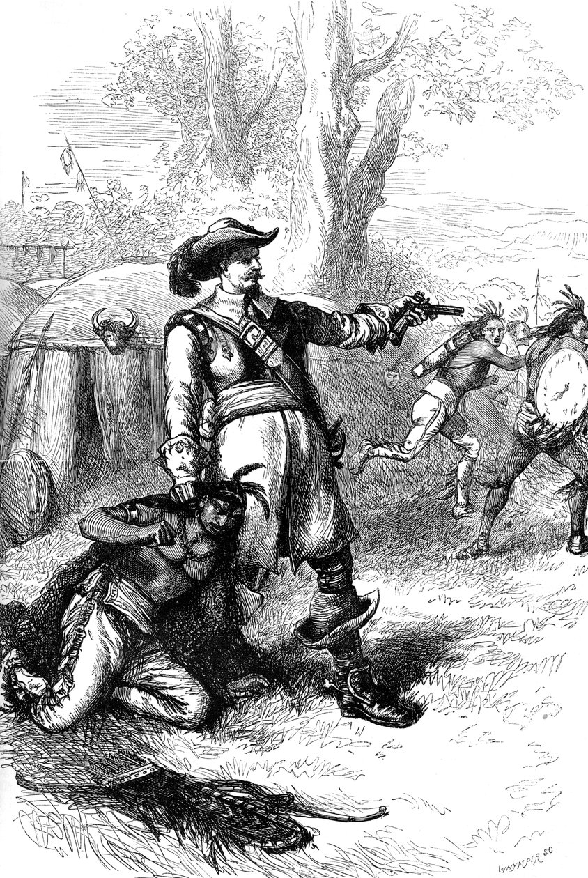 Kolonel Atherton en de Indianen, ca. 1880 door Whymper