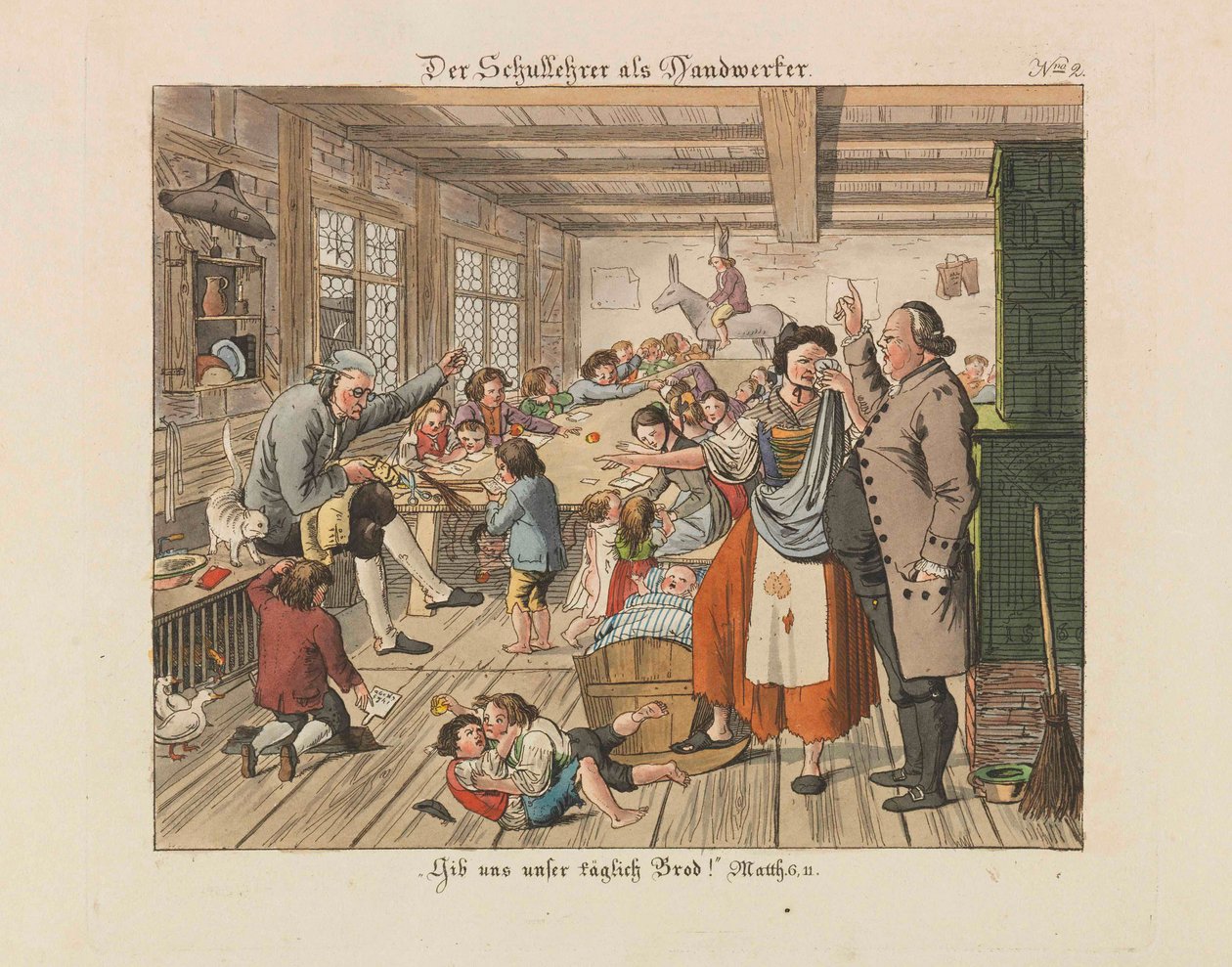 Schoolmeester als ambachtsman, 1825 door Wiessner