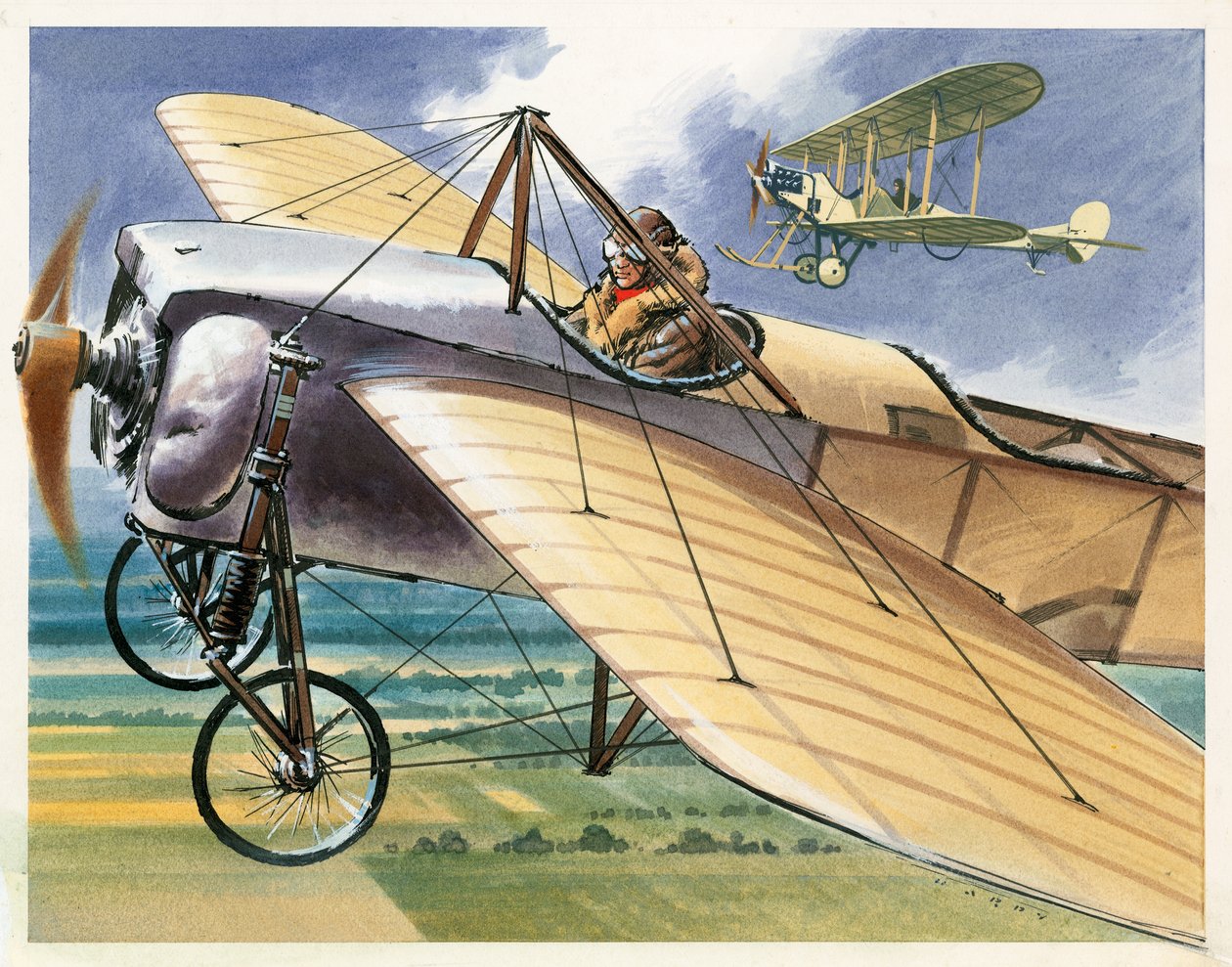 Bleriot XI Vleugelvliegtuig door Wilf (20th century) Hardy