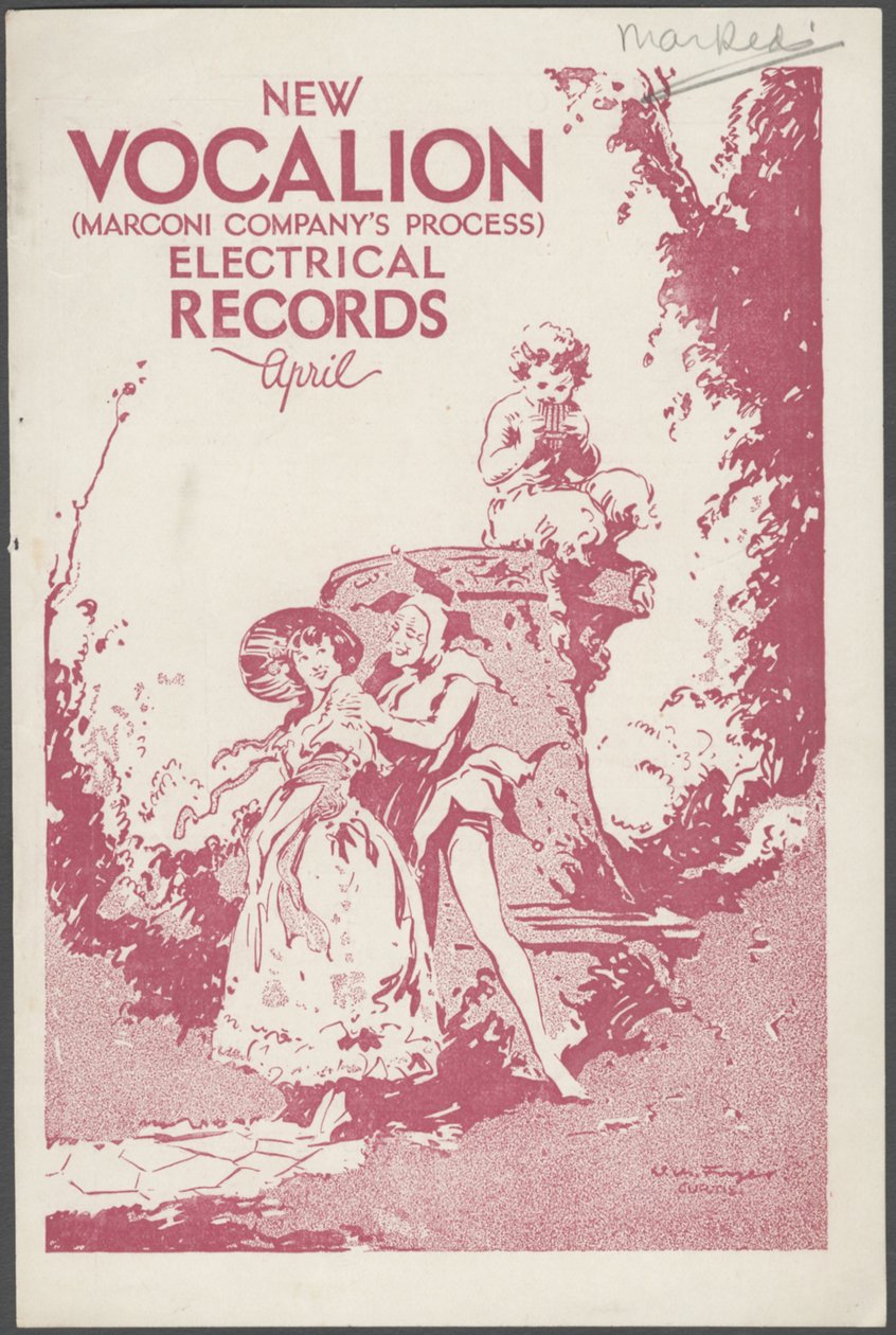 Vocalion Records Bulletin, 1920s door Wilfred Fryer, Curtis Advertising Agency