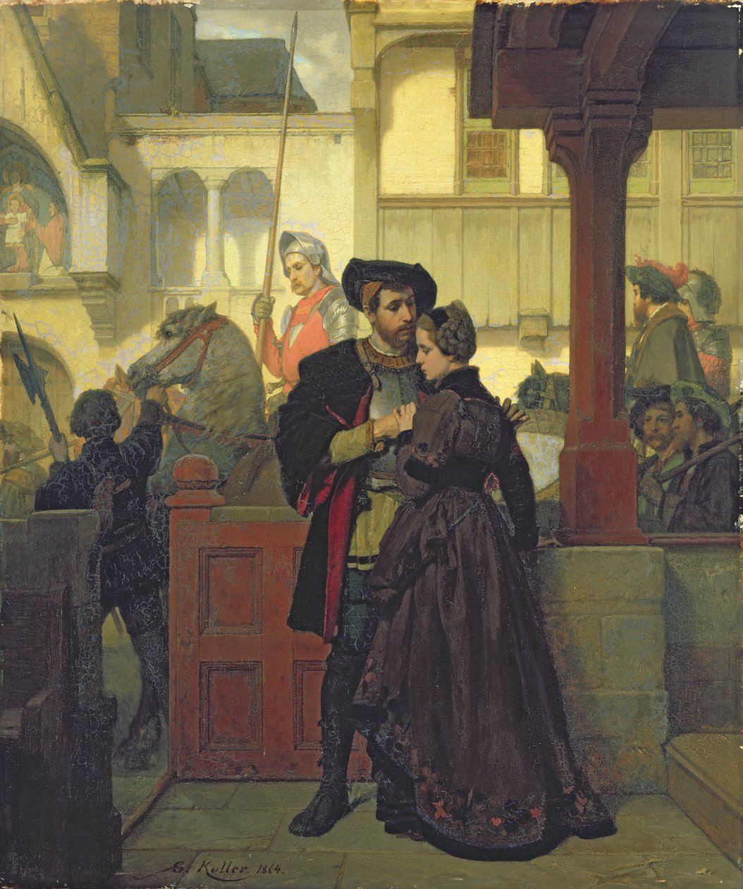 Afscheid, 1864 door Wilhelm Koller