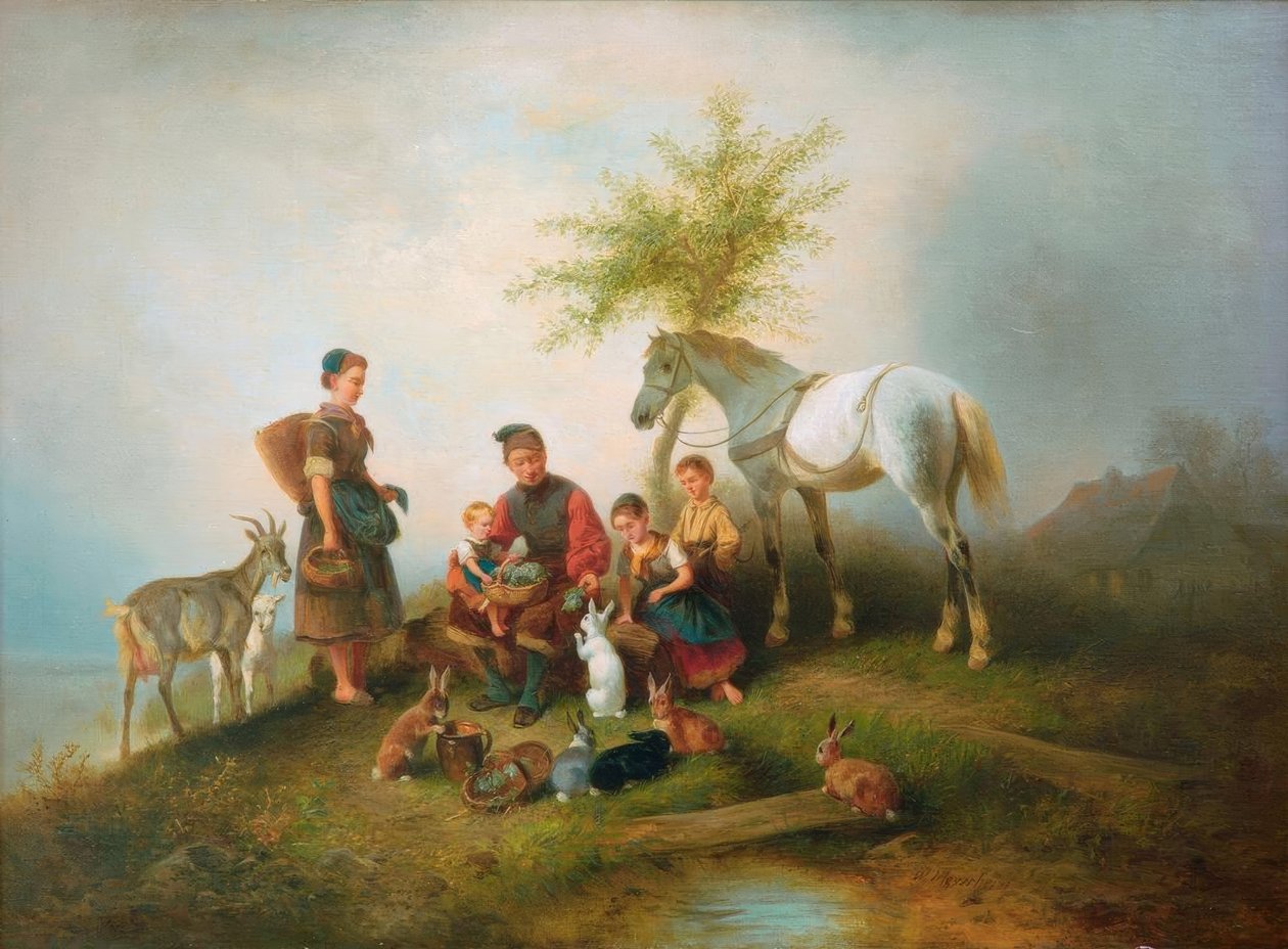 Voedertijd door Wilhelm Alexander Meyerheim