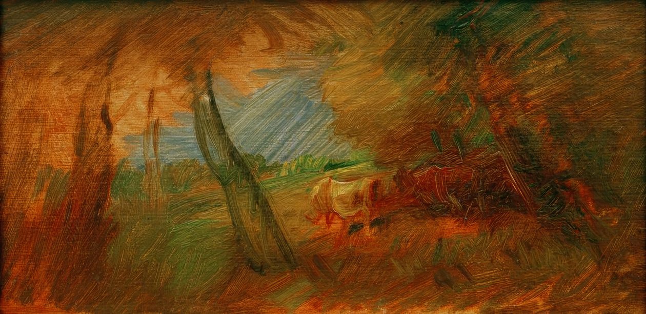 Herfstweide met koeien door Wilhelm Busch