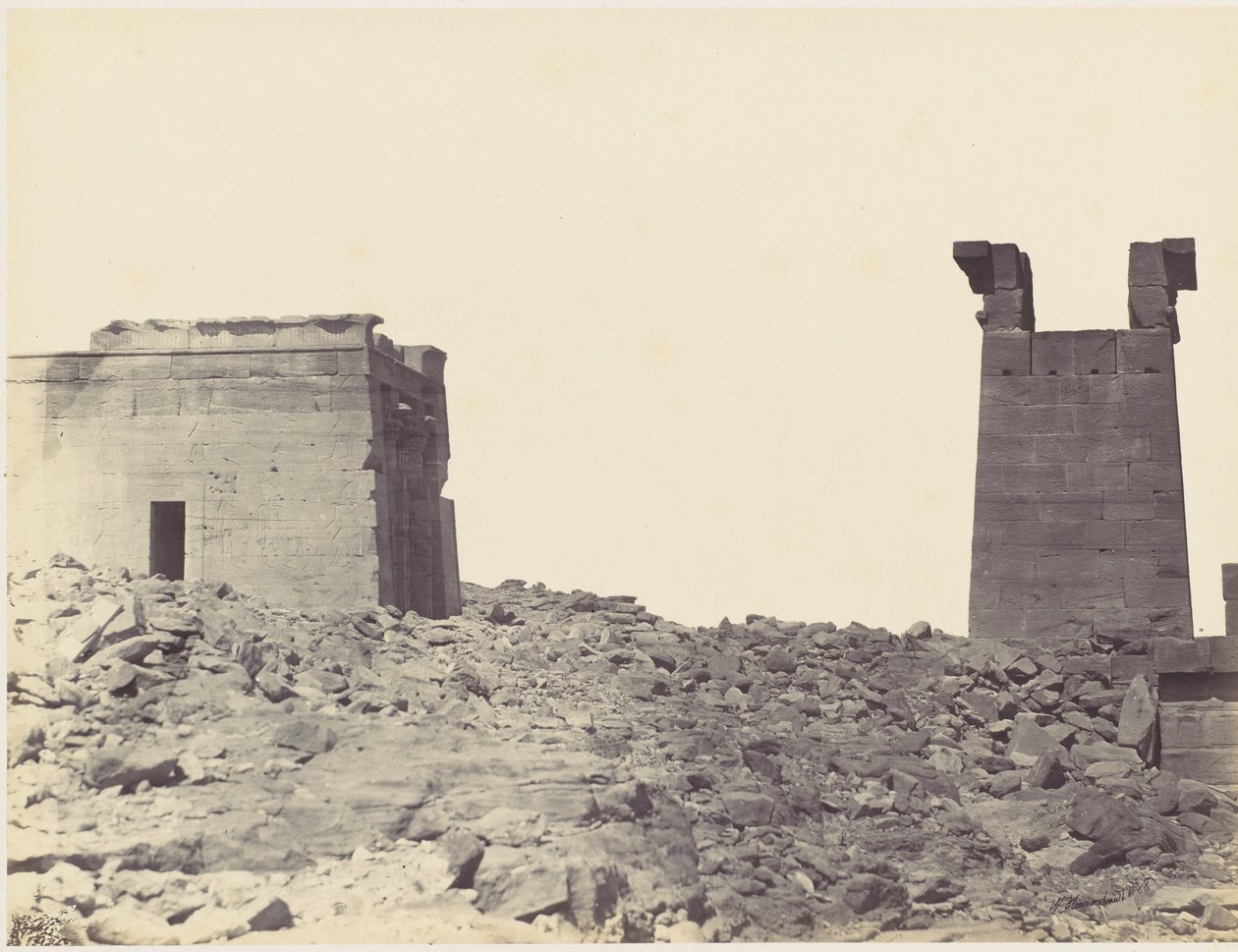 Tempel van Dandour in Nubië, 1860s door Wilhelm Hammerschmidt