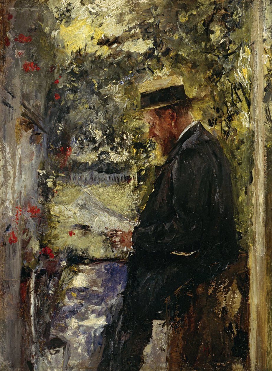 Dierenarts Reindl in de prieel door Wilhelm Maria Hubertus Leibl