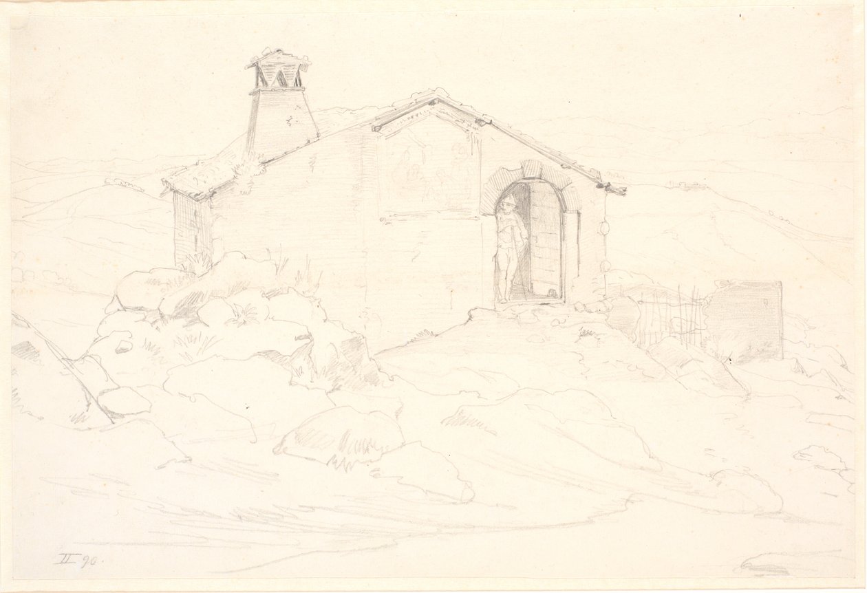 Berglandschap met een hut door Wilhelm Marstrand