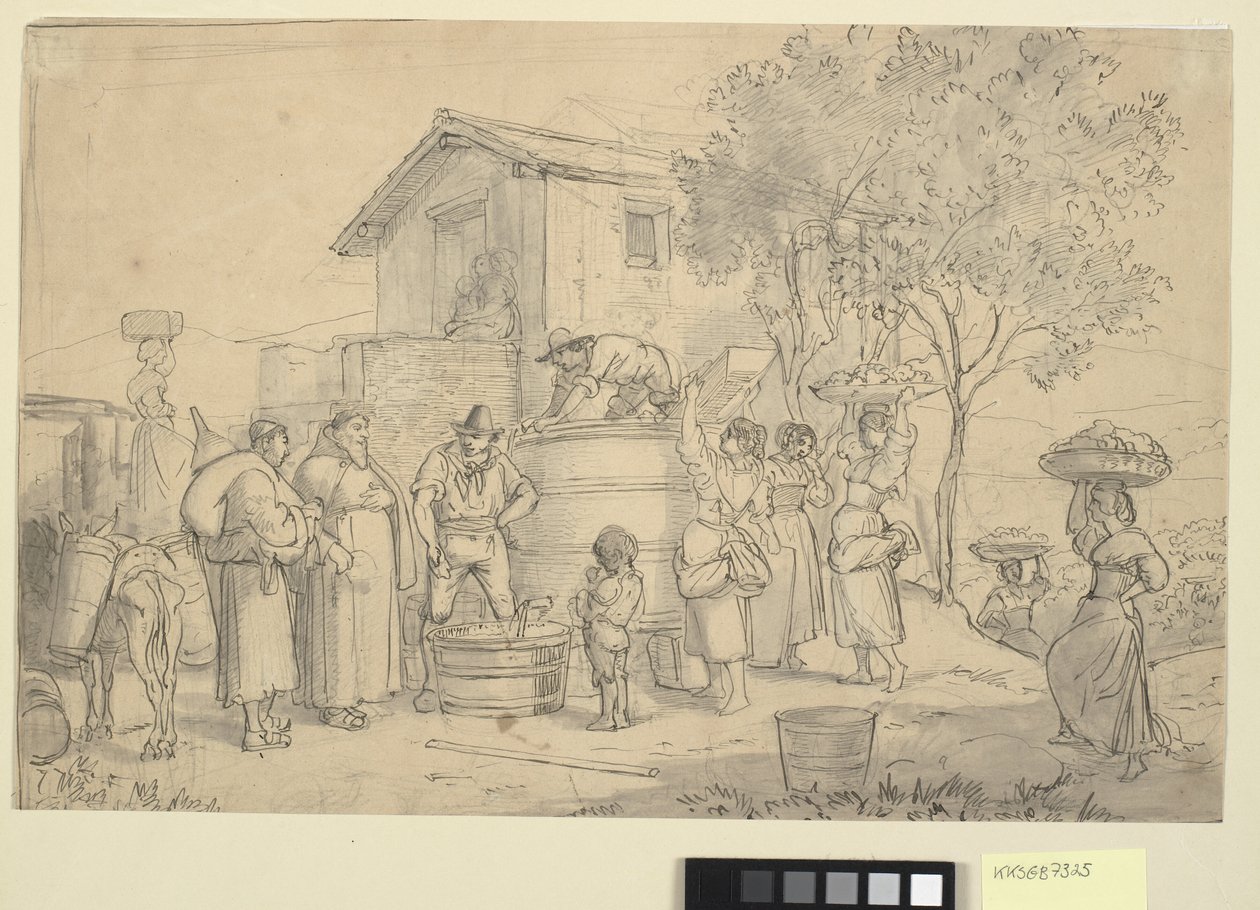 De druivenpers door Wilhelm Marstrand