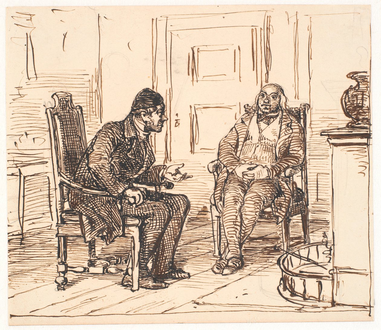 Discussie tussen twee eerwaardigen door Wilhelm Marstrand