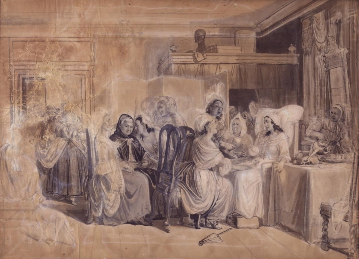 Kartonnen voor "Barselstuen" door Wilhelm Marstrand