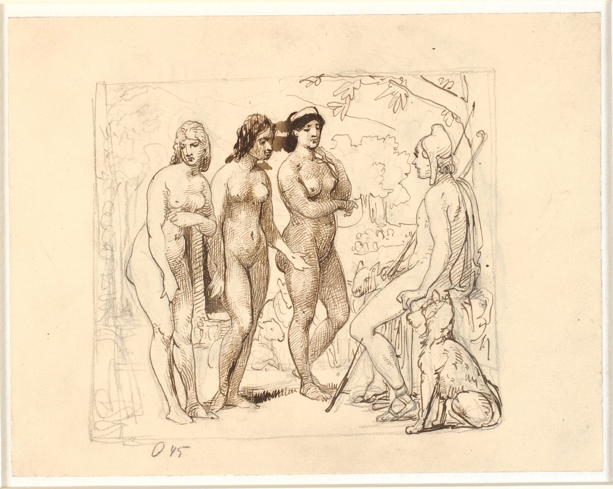 Parijs en de drie godinnen door Wilhelm Marstrand