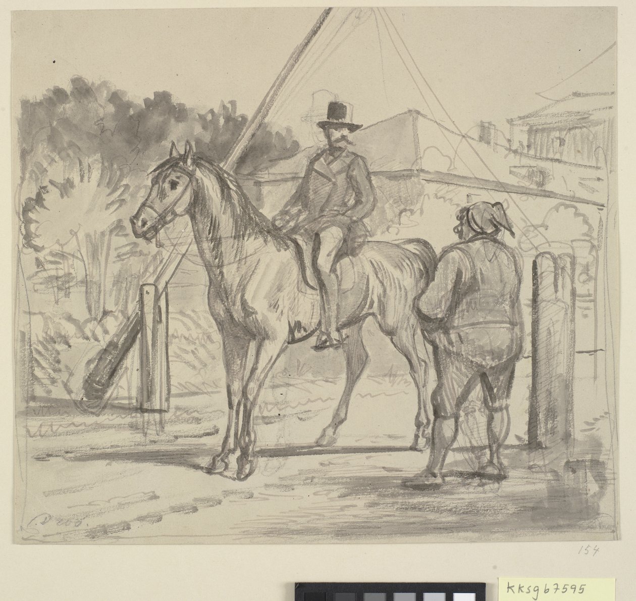 Ruiter en tolgaarder door Wilhelm Marstrand