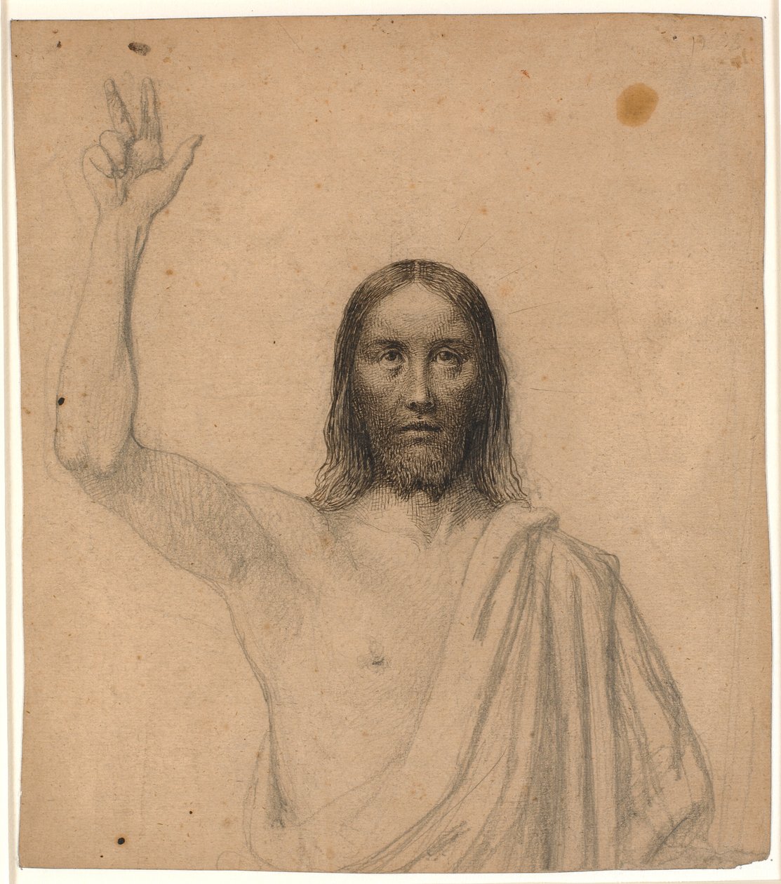 Zegenende Christus. Halffiguur en face door Wilhelm Marstrand