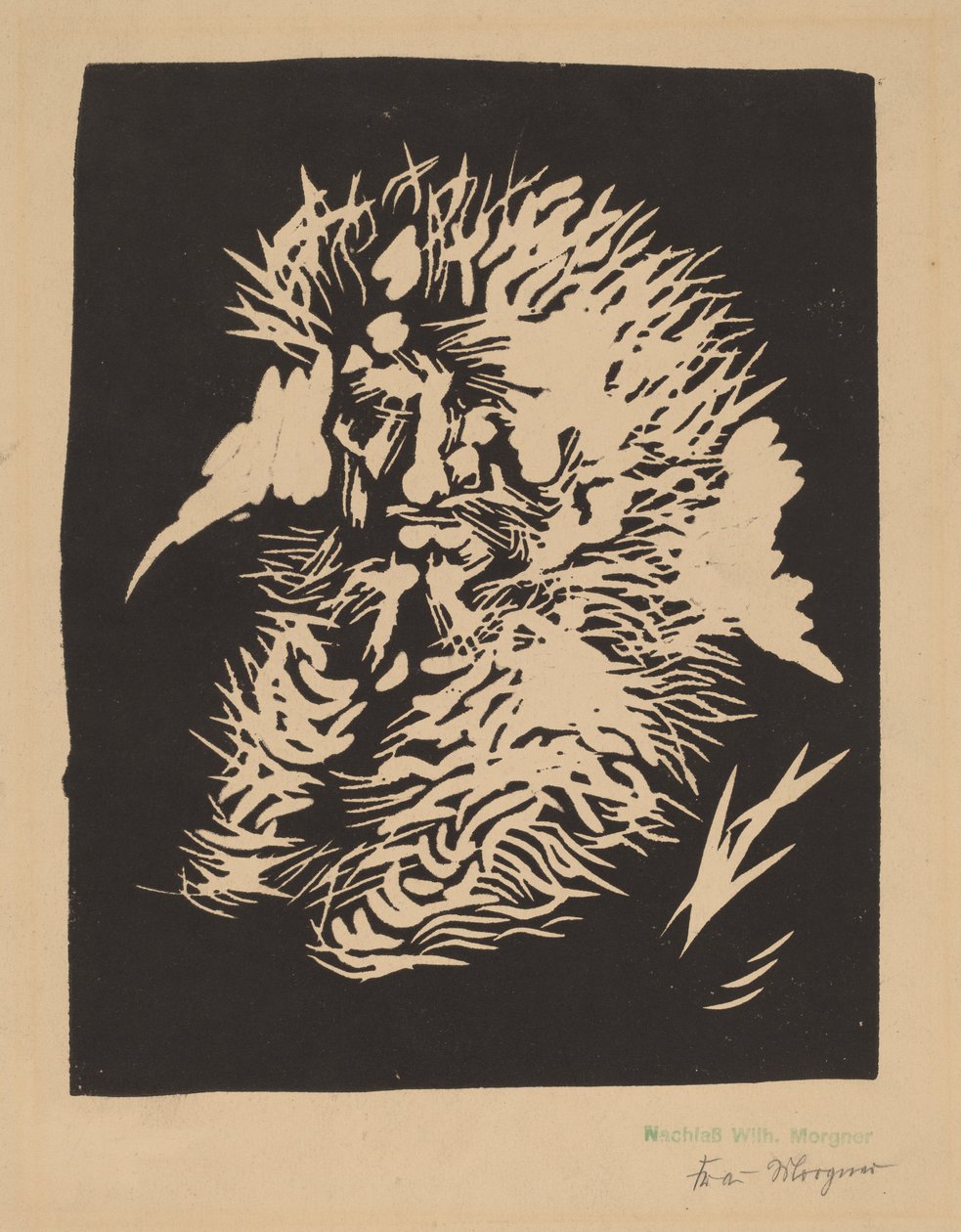 Baardige Man door Wilhelm Morgner