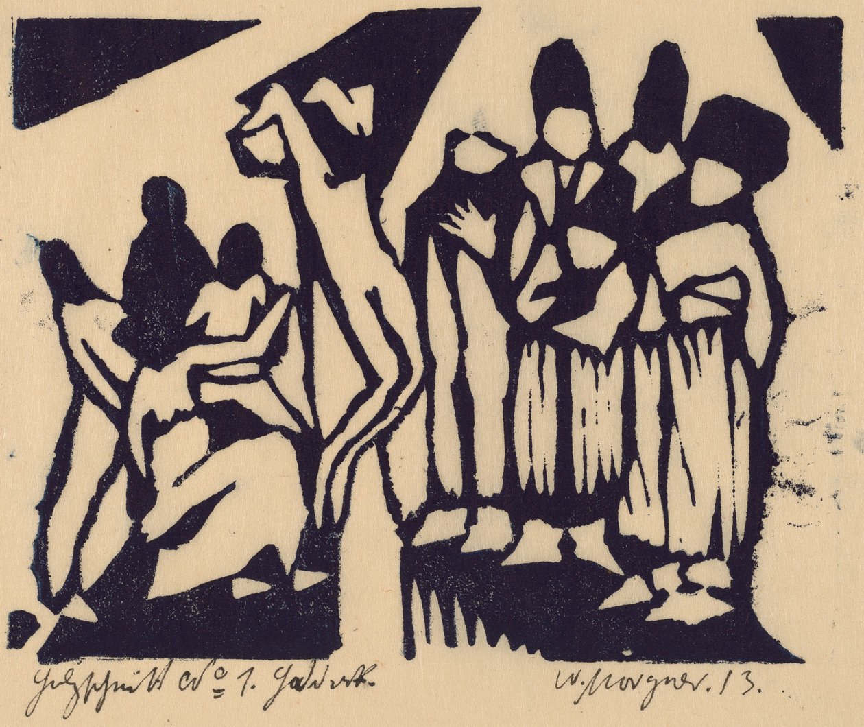 Kruisiging I door Wilhelm Morgner