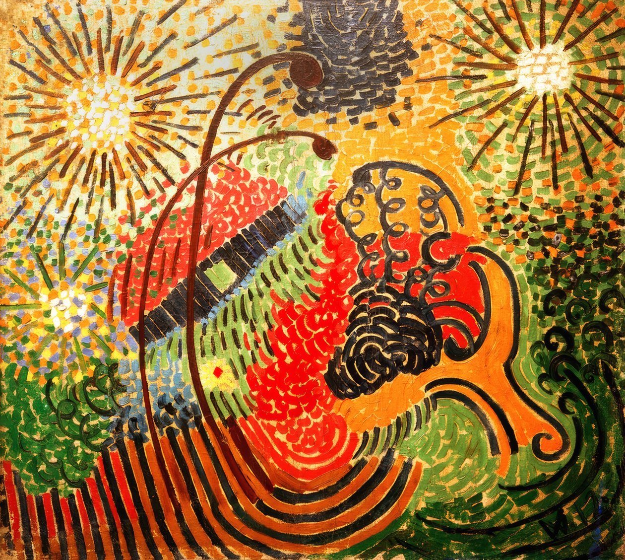 Ornamentale compositie XIV door Wilhelm Morgner