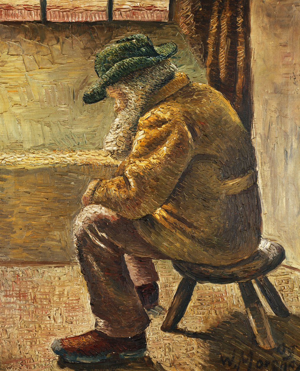 Zittende Figuur, 1909 door Wilhelm Morgner