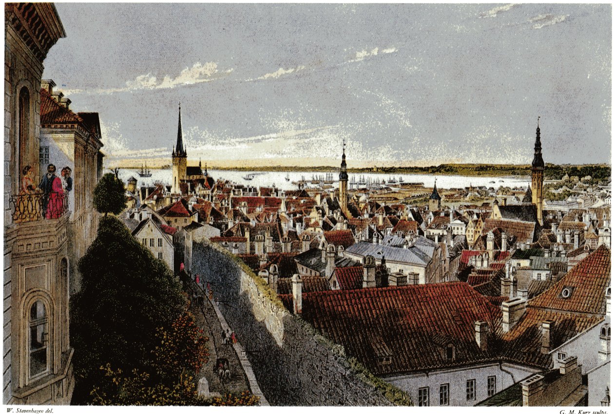 Uitzicht op Reval door Wilhelm Siegfried Stavenhagen