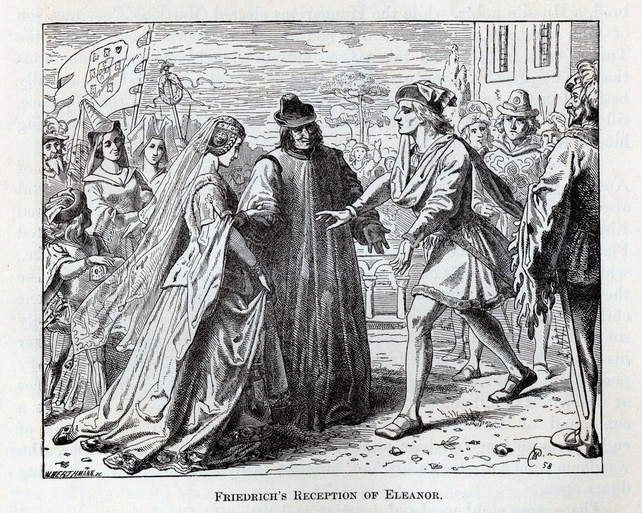 Friedrichs ontvangst van Eleanor, 1882 door Wilhelm Werthmann