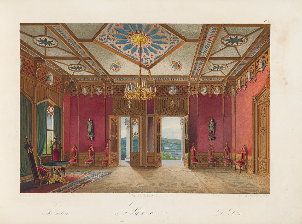 Oscarshal Saloon, 1852 door Wilhelm von Hanno