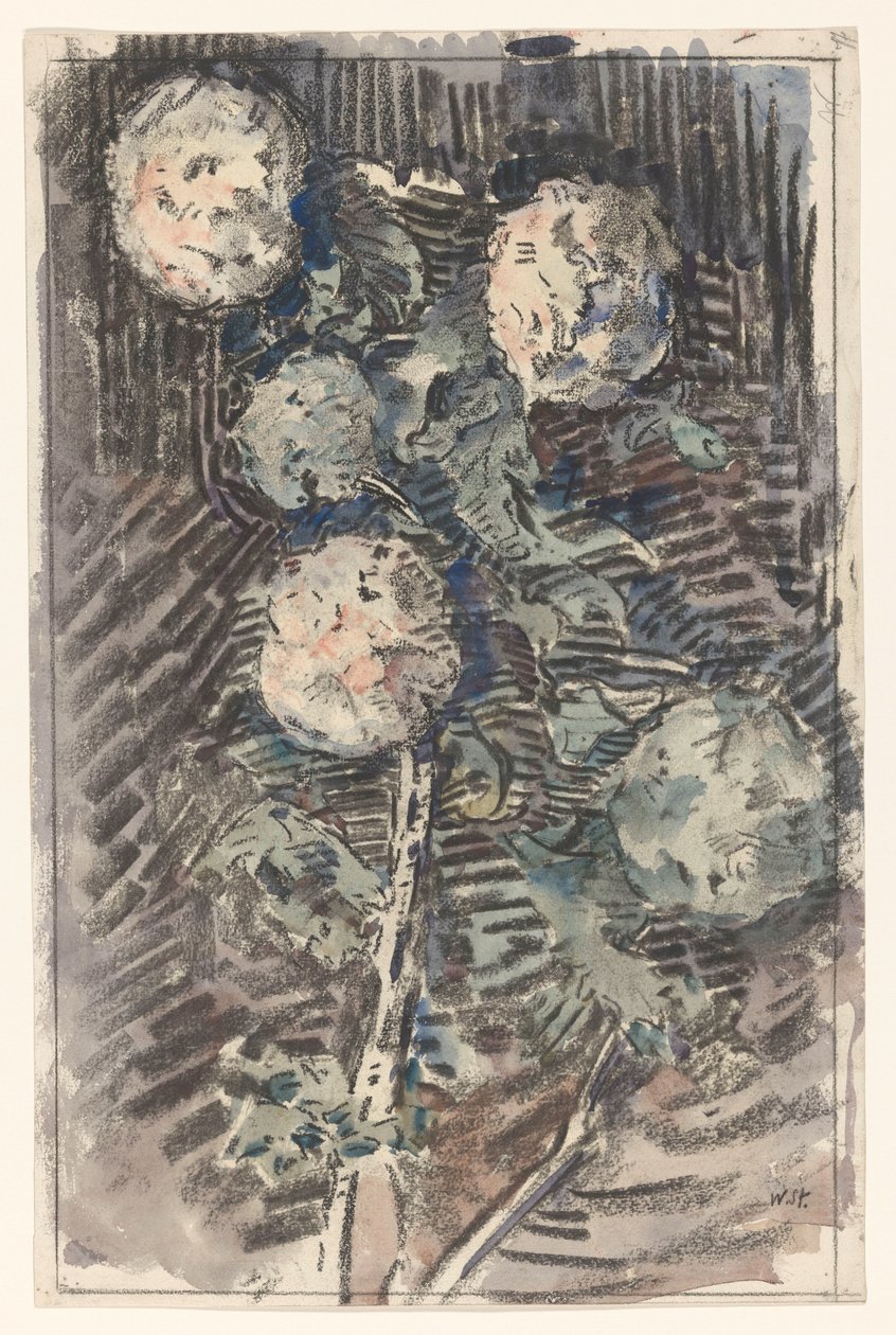 Tak met witte bloemen door Wilhelmus Johannes Steenhoff