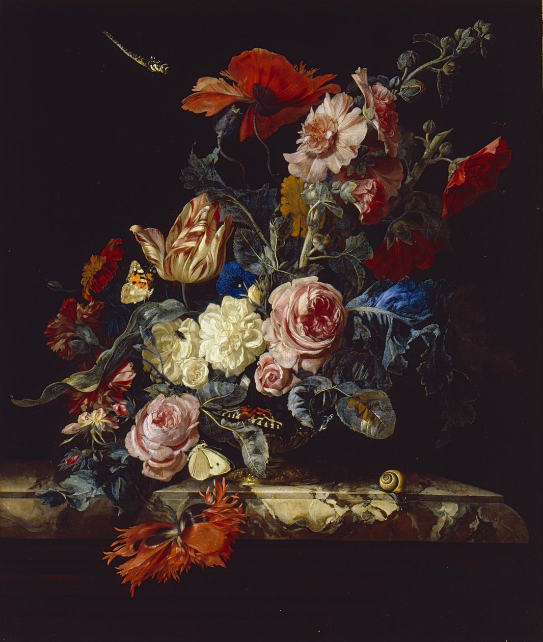 Een Vaas met Bloemen, 1663 door Willem van Aelst