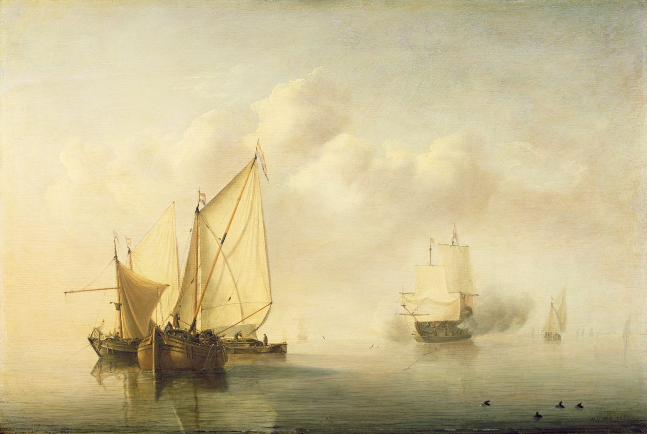 Kalm zee, 1653 door Willem van de Velde
