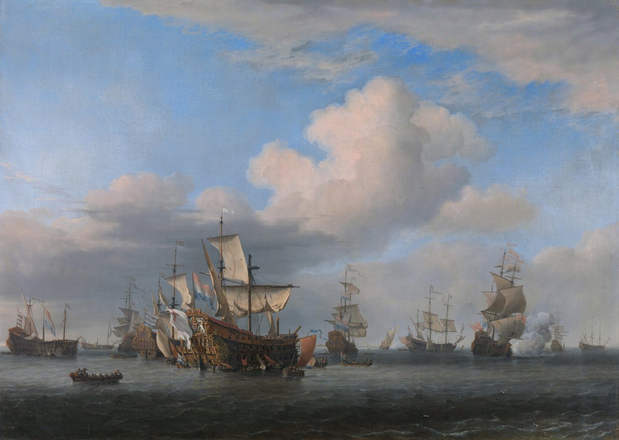 Vierdaagse Slag door Willem van de Velde the Younger