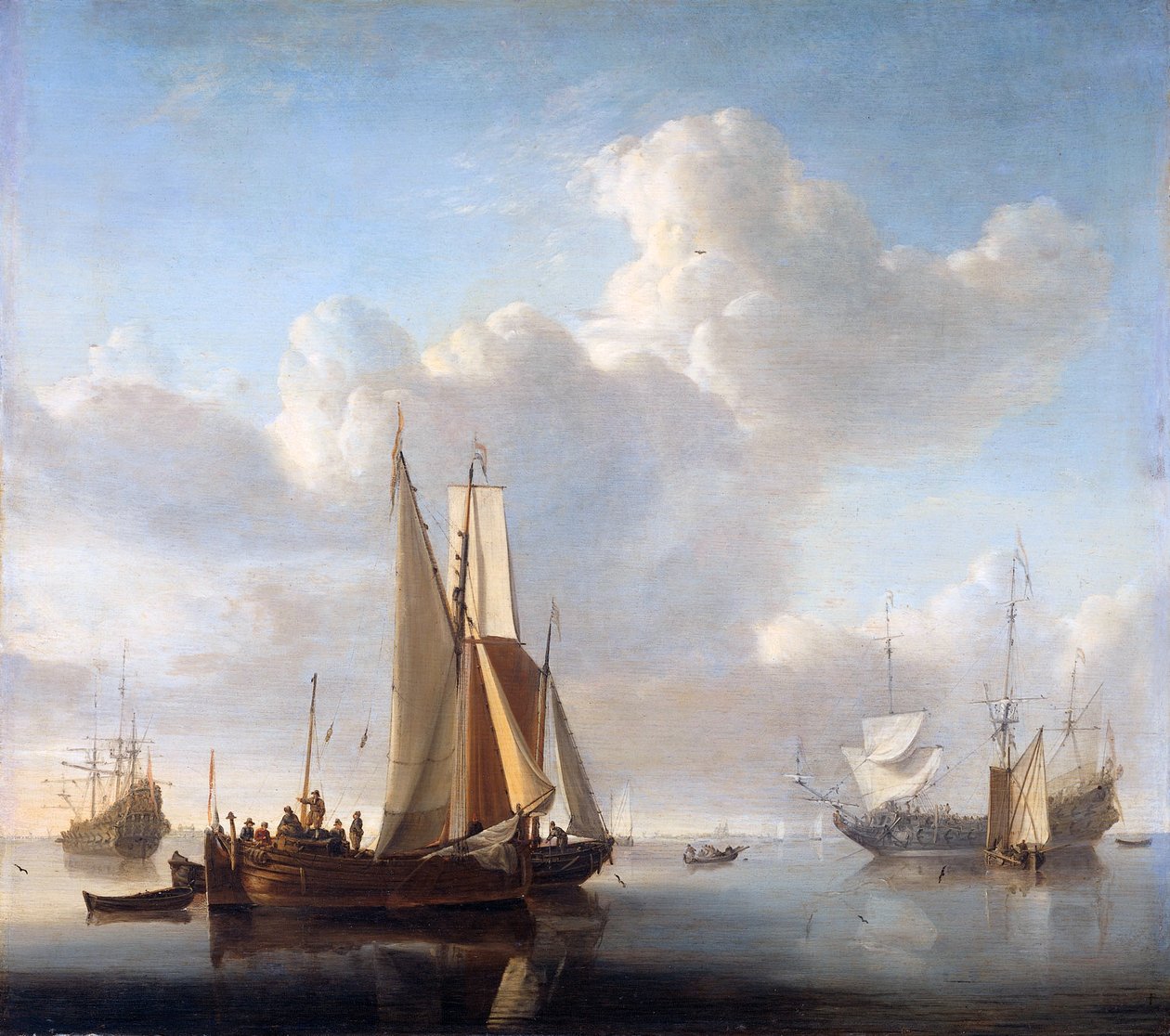 Schepen voor de kust door Willem van de Velde the Younger
