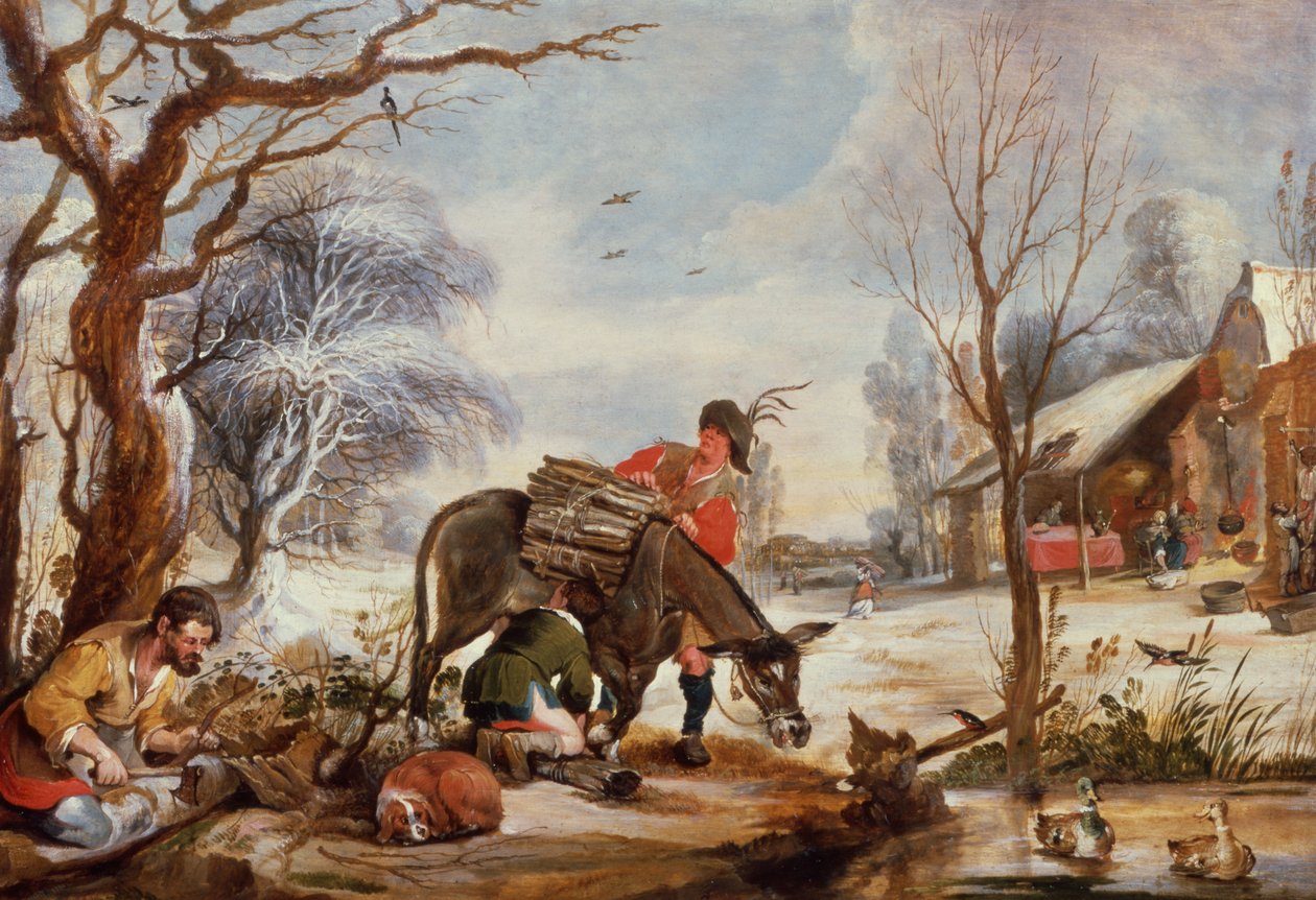 Winterscène door Willem van the Elder Herp