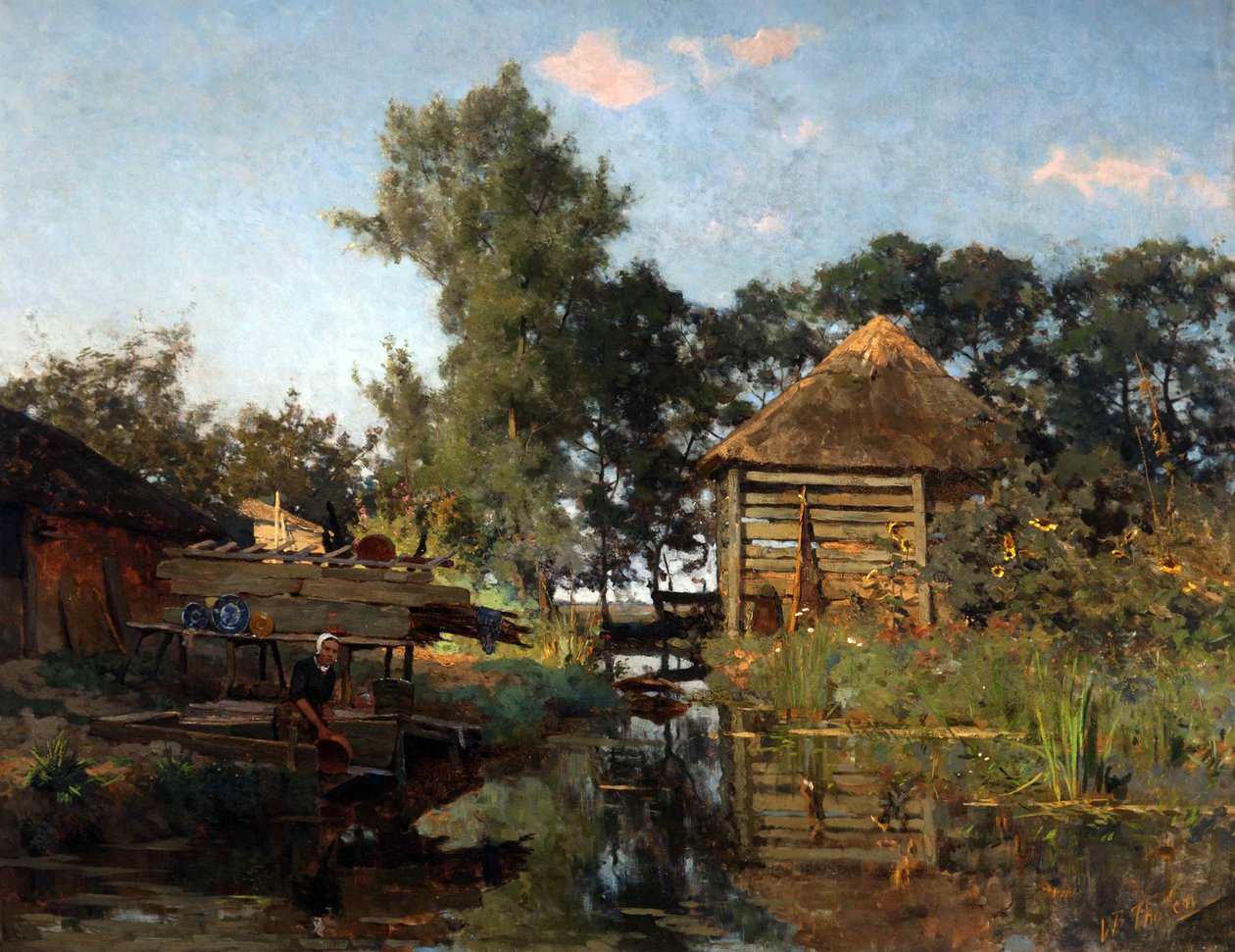Een wasvrouw, 1880-1885 door Willem Bastiaan Tholen