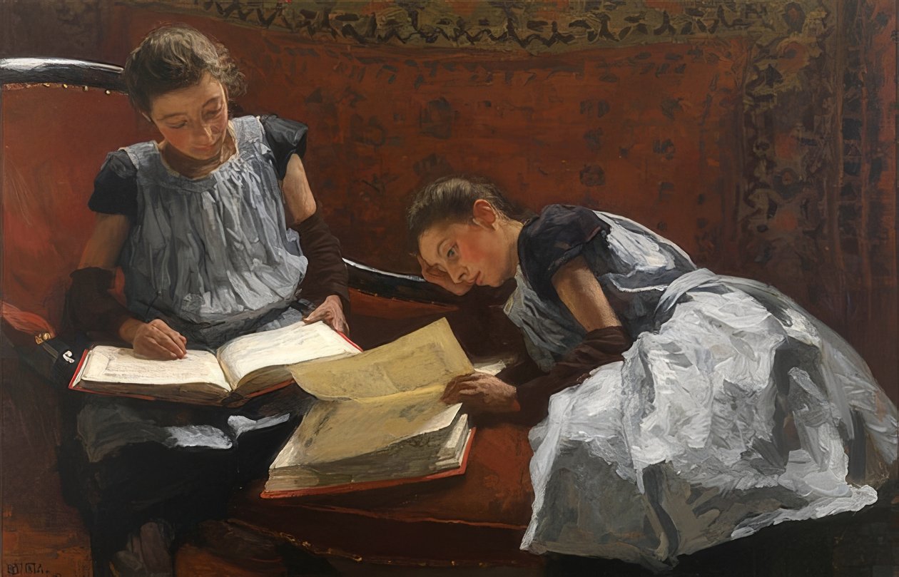 De Arntzenius-zusters. 1895 door Willem Bastiaan Tholen