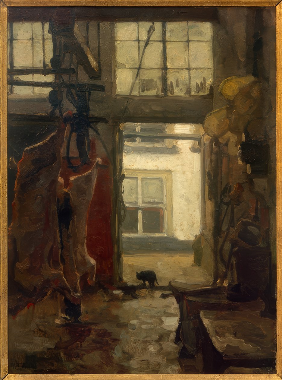 Interieur van een slachthuis door Willem Bastiaan Tholen