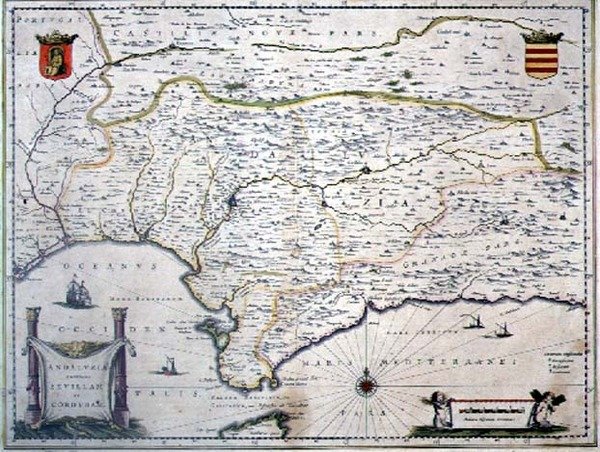 Kaart van Andalusië, Spanje door Willem Blaeu