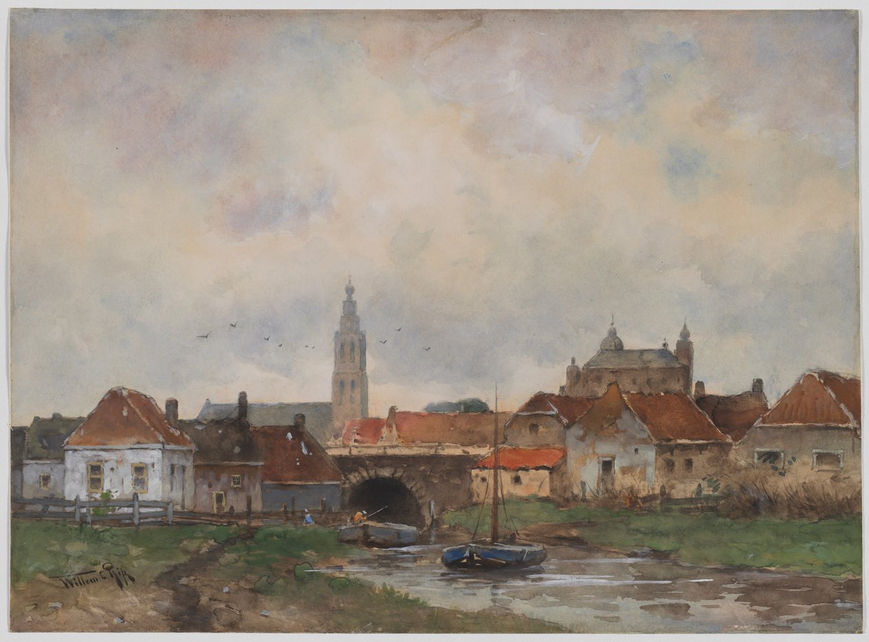 Bovenste sluis bij Steenbergen, 1800s door Willem C Rik