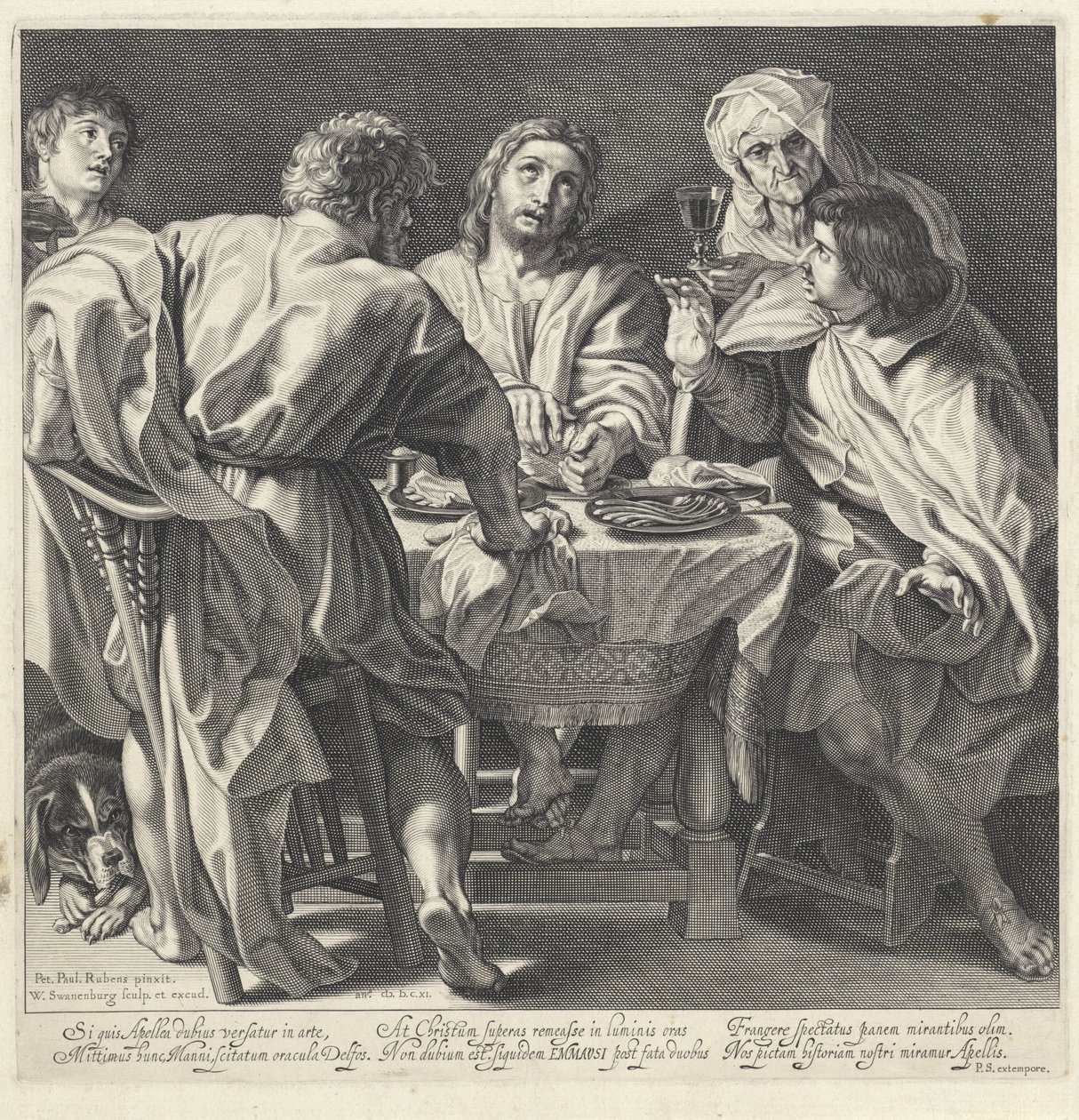 Maaltijd in Emmaüs door Willem Isaacsz. van Swanenburg