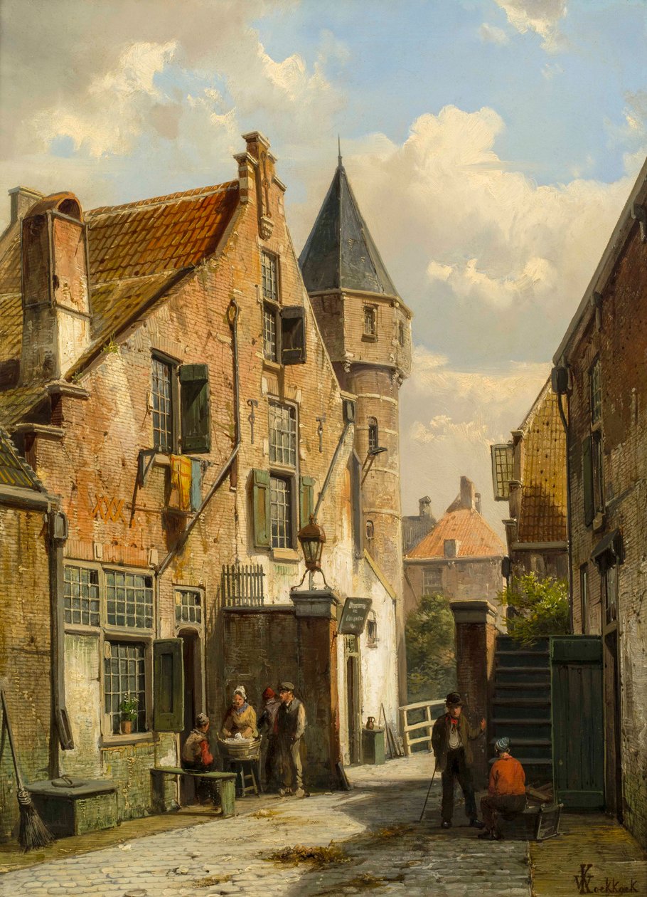 Een uitzicht op Leiden, 1891 door Willem Koekkoek