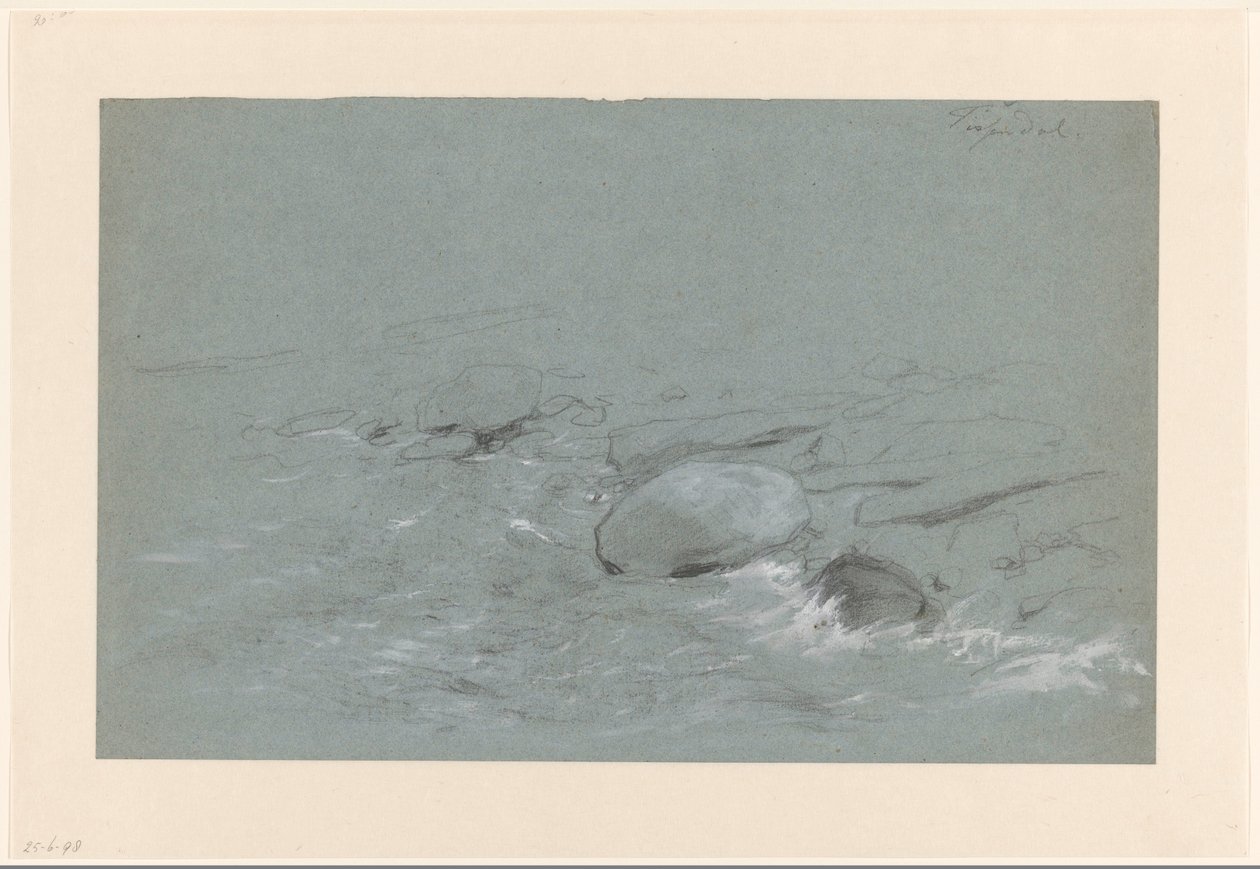 Kustlandschap met keien bij Tyssedal, Noorwegen door Willem Maris
