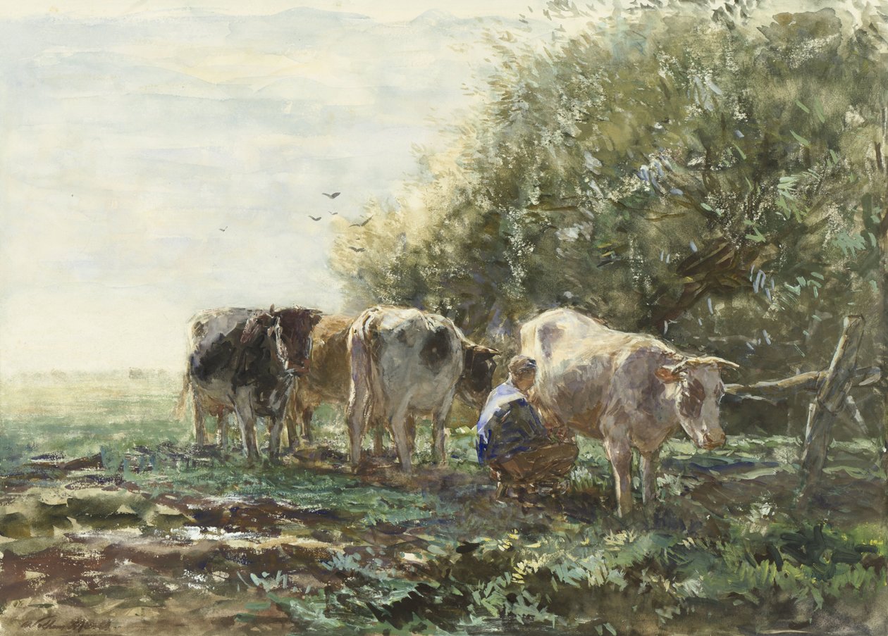 De melkstal door Willem Maris