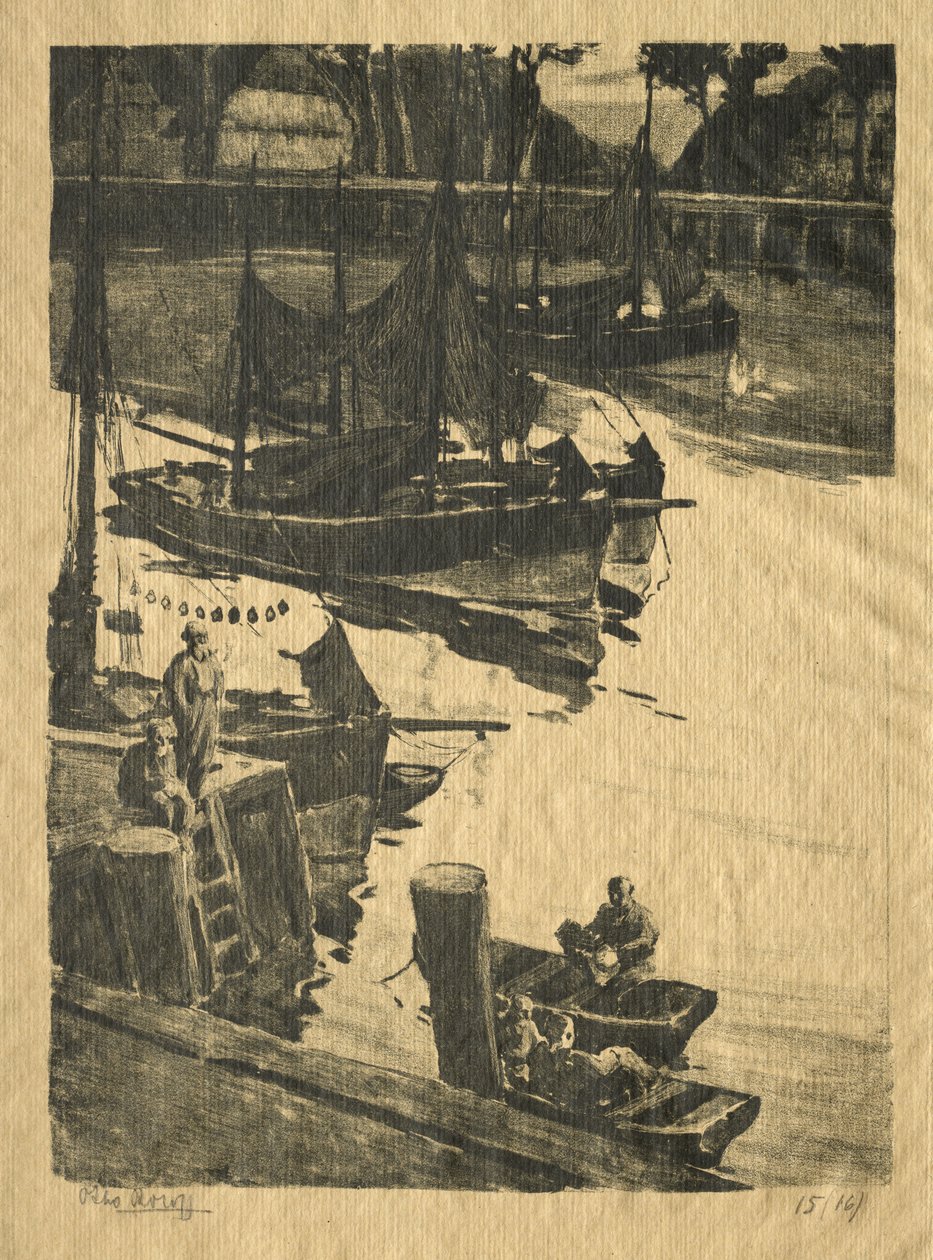 De kade door Willem Roelofs