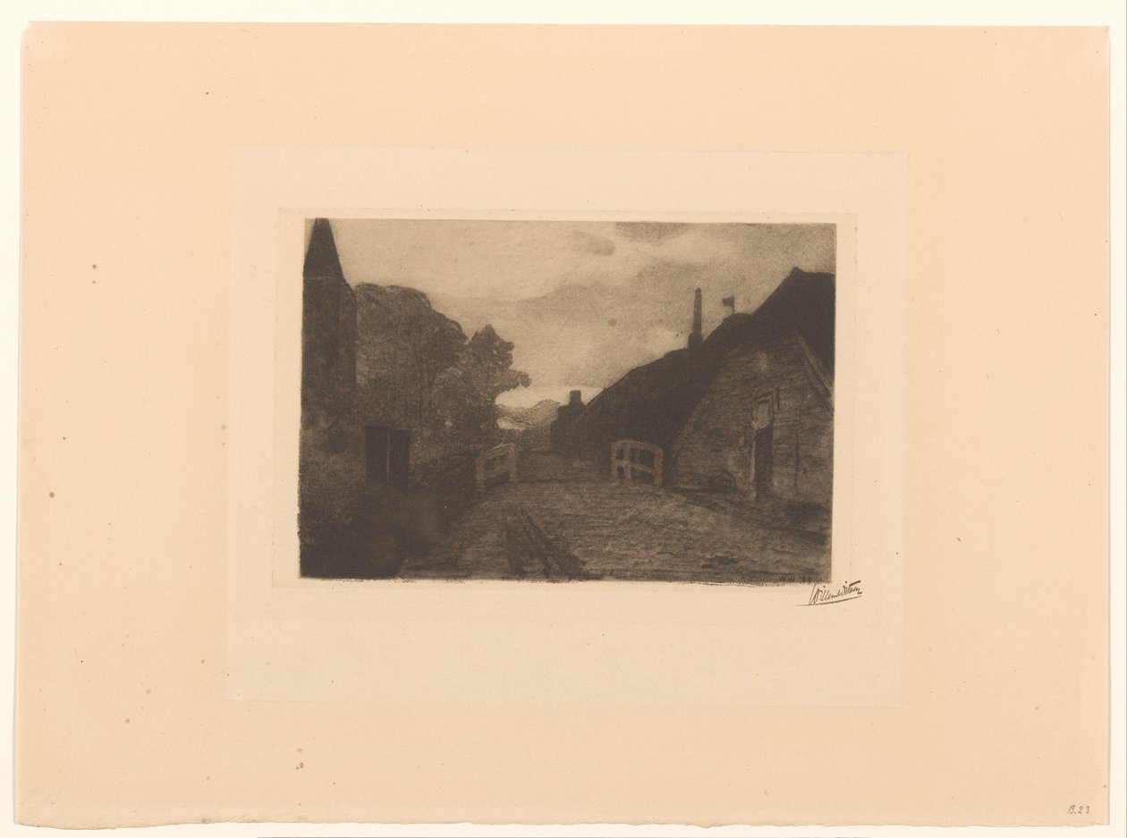 Dorpsweg in Diepenheim door Willem Witsen (signed by artist)