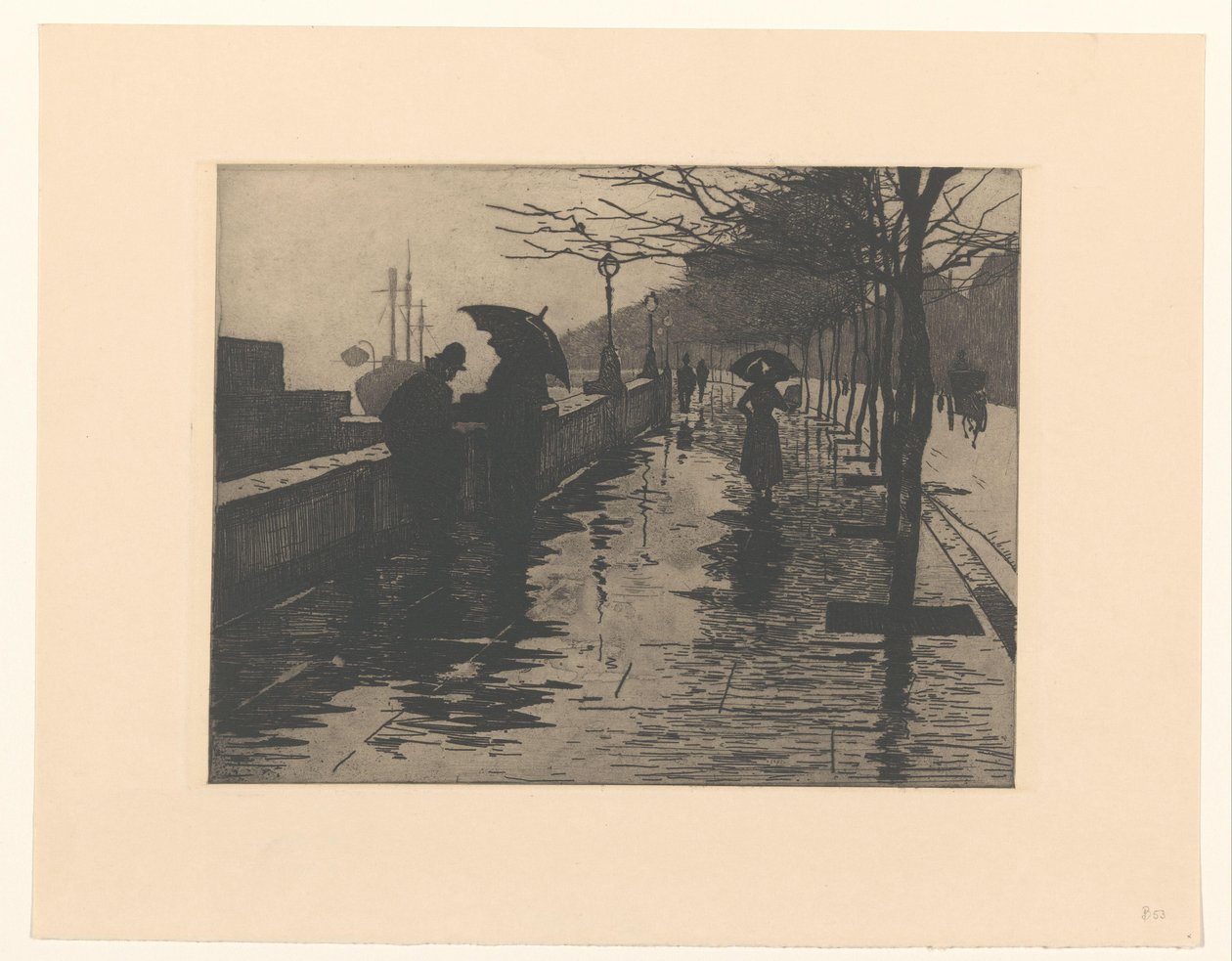 Gezicht op Victoria Embankment in Londen door Willem Arnoldus Witsen