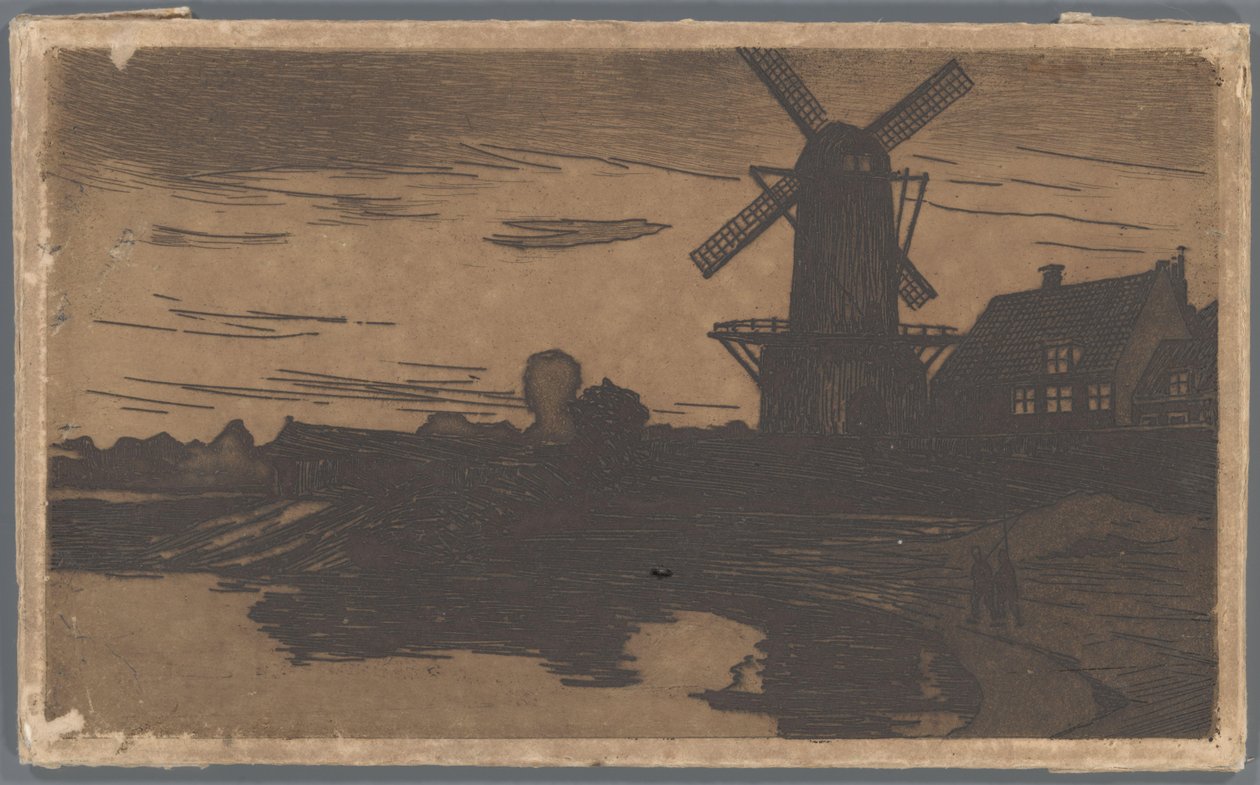 Molen aan water, Wijk bij Duurstede door Willem Arnoldus Witsen
