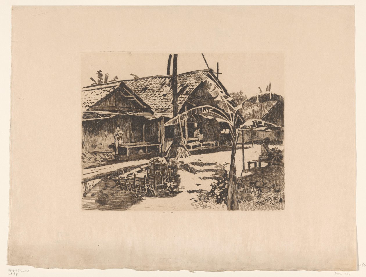 Pisangboom in een kampong in Buitenzorg door Willem Arnoldus Witsen