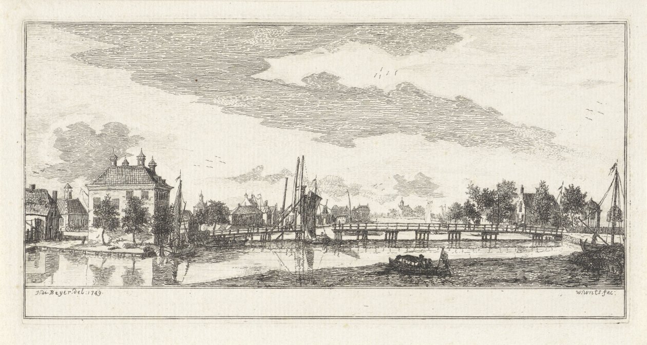 Gezicht op het dorp Uithoorn door Willem Writs