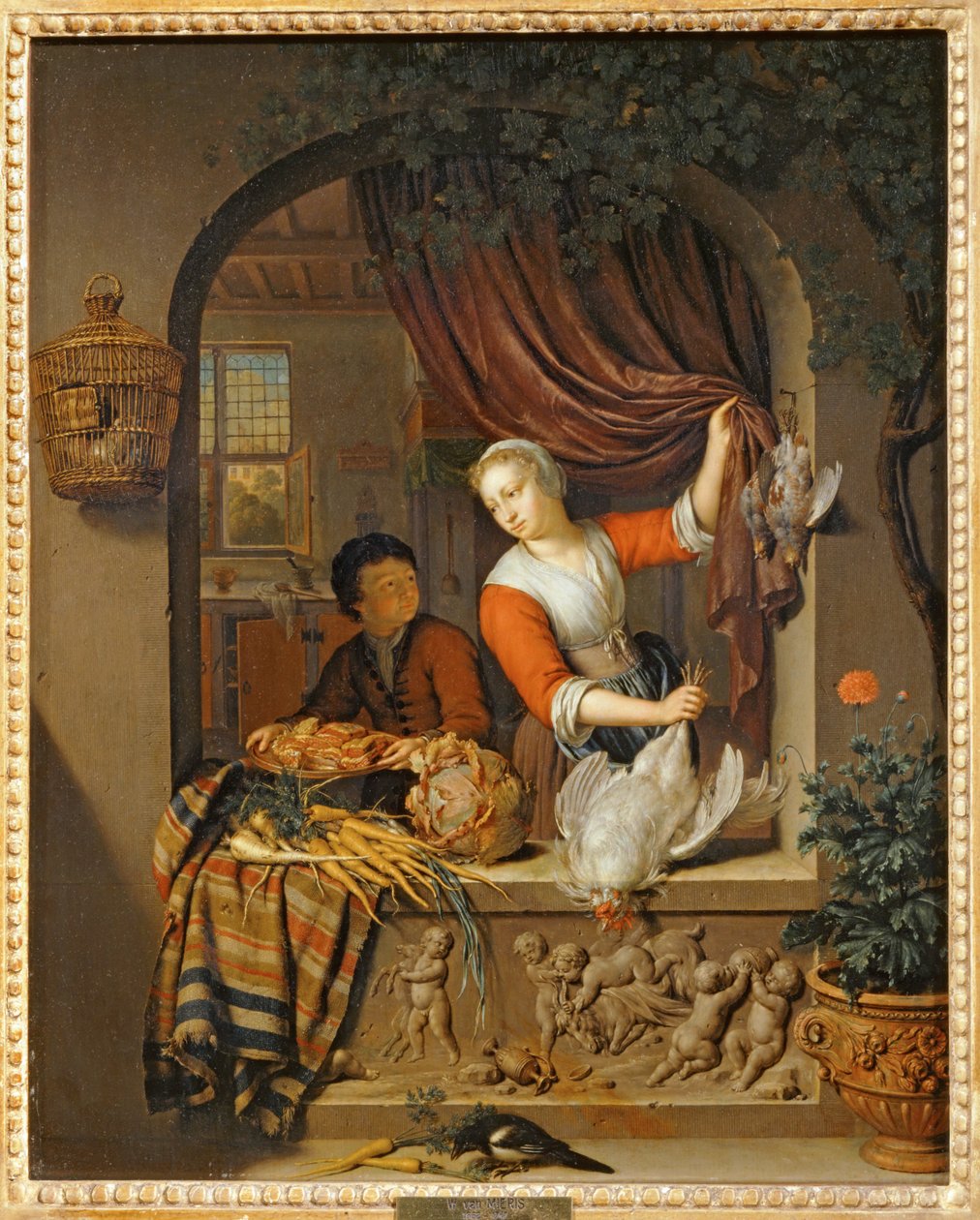Het fornuis ... door Willem van (after) Mieris